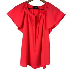 VICI CORAL FLUTTER SLEEVE WOMEN TIE TOP SIZE MEDIUM BLOUSE